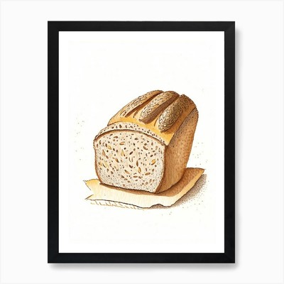 Gerahmtes Wandbild Poster Leinwanddruck Bild gekeimtes Getreide Bäckereiprodukt