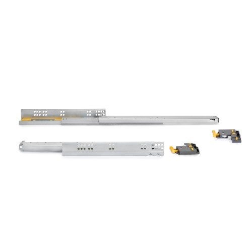 Coulisses de meuble Silver l 540 mm coulisseau sortie totale avec amortisseur