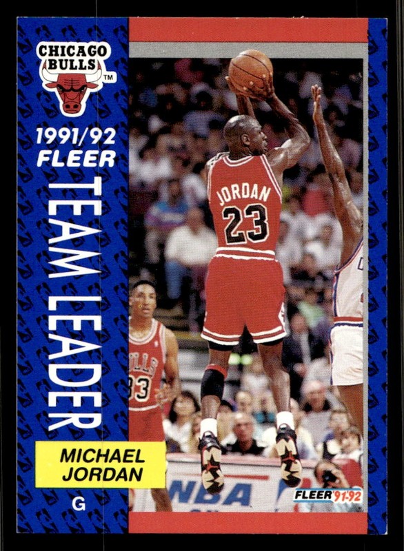1991-92 Fleer #375 Michael Jordan Chicago Bulls Team Leader MINT NO RESERVE!