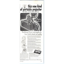 1948 Print Ad Ampro 16mm Sound Motion Picture Portable Projector Revolutionary