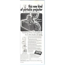 1948 Print Ad Ampro 16mm Sound Motion Picture Portable Projector Revolutionary!