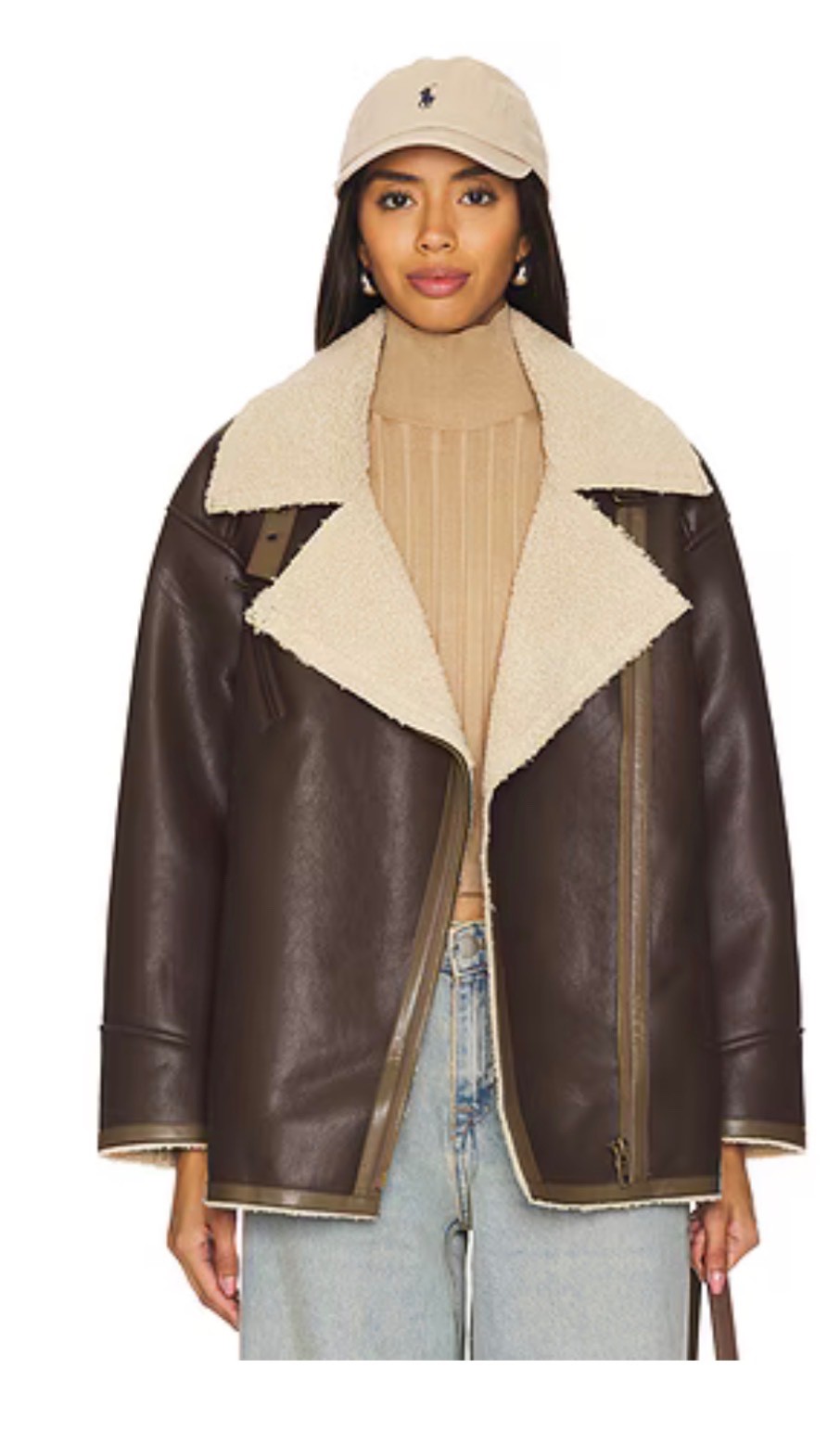 Leith Faux Fur Coat in Coco HEARTLOOM, size XS