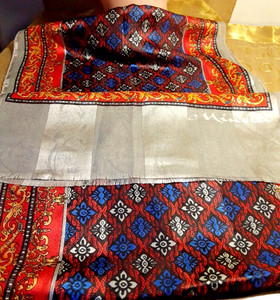 Scarf Minelli Art Nouveau 20th century France  Multicolor soft silky fabric VGUC
