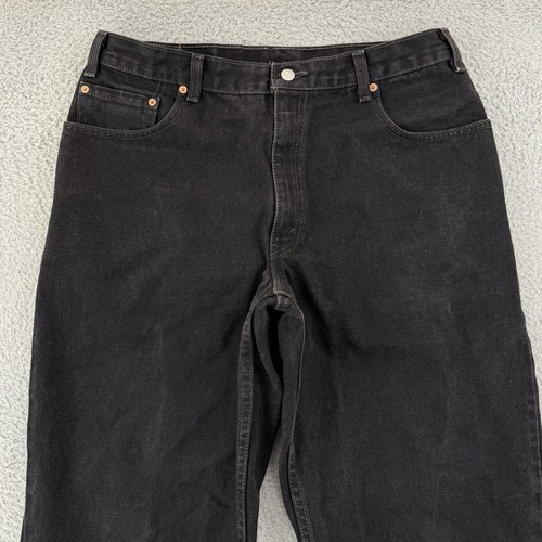 Vintage Levi’s 560 Jeans Herren 36x34 Schwarz Denim Loose Fit Tapered Leg 90s Grunge - Bild 3 von 13