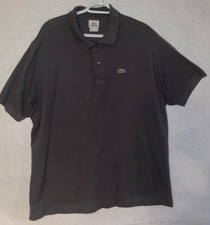 Lacoste Polo Shirt Mens Gray Size 8 XXL Classic Fit Preppy Short Sleeve Cotton