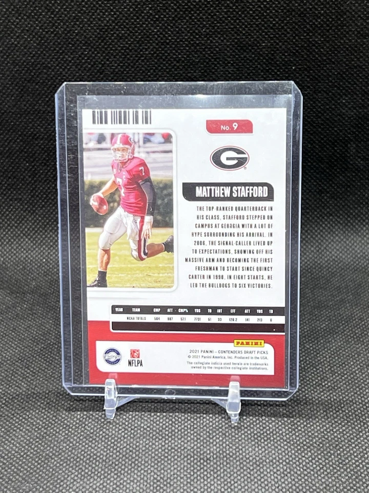 2021 Panini Contenders DP #9 Matthew Stafford Bowl Championship Ticket #/10 SSP - Image 2 of 2