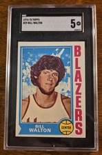 1974-75 Topps Bill Walton Rookie Card SGC 5. Free Shipping!