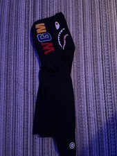A Bathing Ape Men s Cropped Black Pullover Shark Hoodie 100 authentic