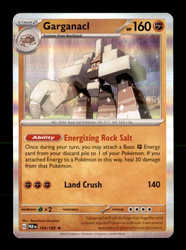 Garganacl 104/182 Rare Paradox Rift Pokemon Holo Near Mint
