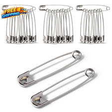 30 Pack Extra Large Safety Pins 3 Inch Safety Pins for Sewing Durable Stainless