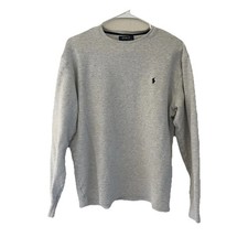 MEN  S SIZE XL Polo Ralph Lauren Gray Waffle-Knit Cotton Pullover Sweater       