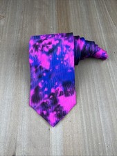 Dan Dee Hand Painted Silk Tie Purple Designer 3.75x57 Made in USA Luxury