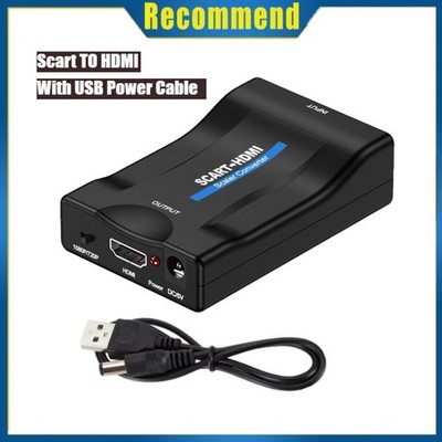 Scart zu HDMI auf Konverter Wandler AV Scaler Converter Adapter 1080P HD TV NEU