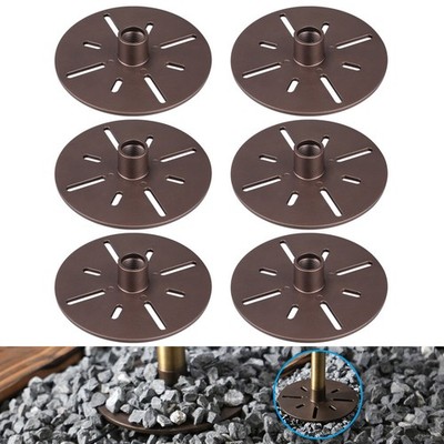 6 Pack Low Voltage Landscape Path Light Stability Plate, 1/2'' NPT Thread, Bronze