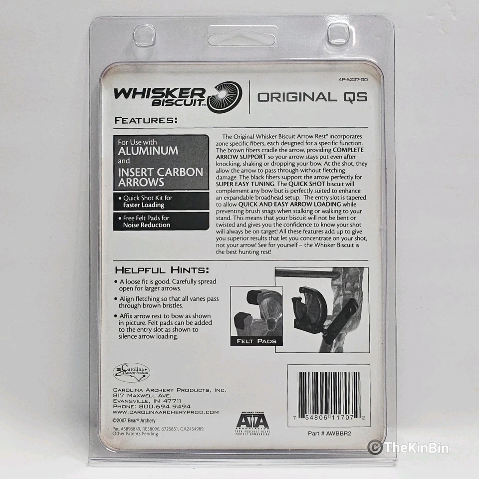 Carolina Archery Whisker Biscuit Arrow Rest with Mounting Bracket Original QS RH - Image 2 of 4