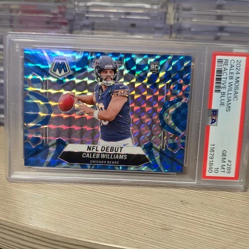 🏈Panini Mosaic NFL Debut Rookie Reactive Blue #289 Caleb Williams PSA 10 Bears