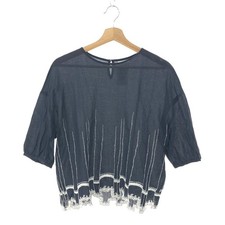 Mina Perhonen Laundry Waltz Chiffon Embroidered Blouse Navy Good