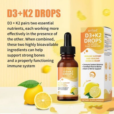 Vitamin D3 & K2 Drops   Bone, Heart & Immune Support