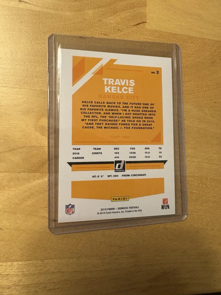Travis Kelce 2019 Donruss Purple (69/103) Foto 2 de 3