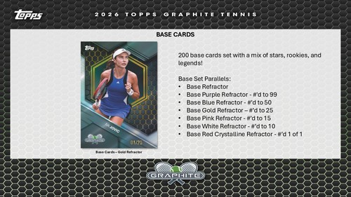 Chris Evert 2026 Topps GRAPHITE TENNIS 1 Case (12 Box) PLAYER Break#3 - Picture 3 of 7