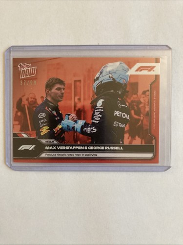 2024 Topps Now Max Verstappen & George Russell #24 Red Foil SP 37/99
