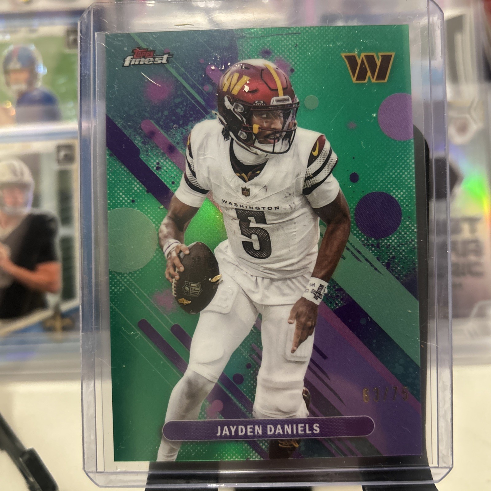 2024 Topps Finest - Common Jayden Daniels #67 Green Refractor /75 (RC)