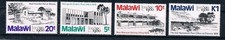Malawi 344-7 Historische und moderne Postämter, Ausstellung London 1980