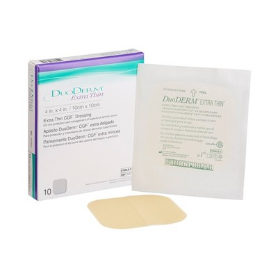 DuoDerm  Extra Thin Hydrocolloid Dressing, 4 x 4 Inch