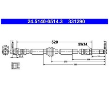 2x Bremsschlauch vorne für VW California T5 7EC T6 SGC 7HM SGF | 23931192