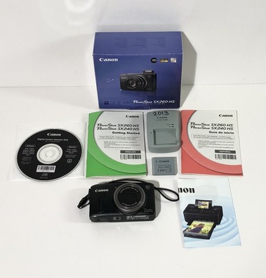 Canon PowerShot SX260 HS 12.1MP Digital Camera - Black (SX260HS) With Box