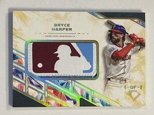 2025 Topps Diamond Icons Bryce Harper Game Used MLB Logoman Logo Patch 1/1
