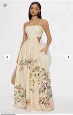 Valerie Linen Maxi dress - Cream/combo