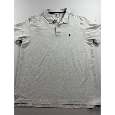 IZOD Advantage Performance Polo Shirt Mens XL Gray Short Sleeve Natural Stretch