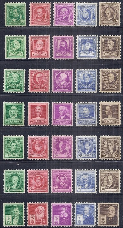 1940 US SC 859-893 Complete Famous Americans Set of 35 - VF/XF  MNH