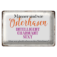 Blechschild Spruch 30X20Cm MäNner Sind Wie Osterhase
