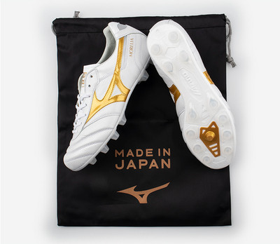 Mizuno Morelia II Japan MD Mens Soccer Cleats White Gold P1GA260150