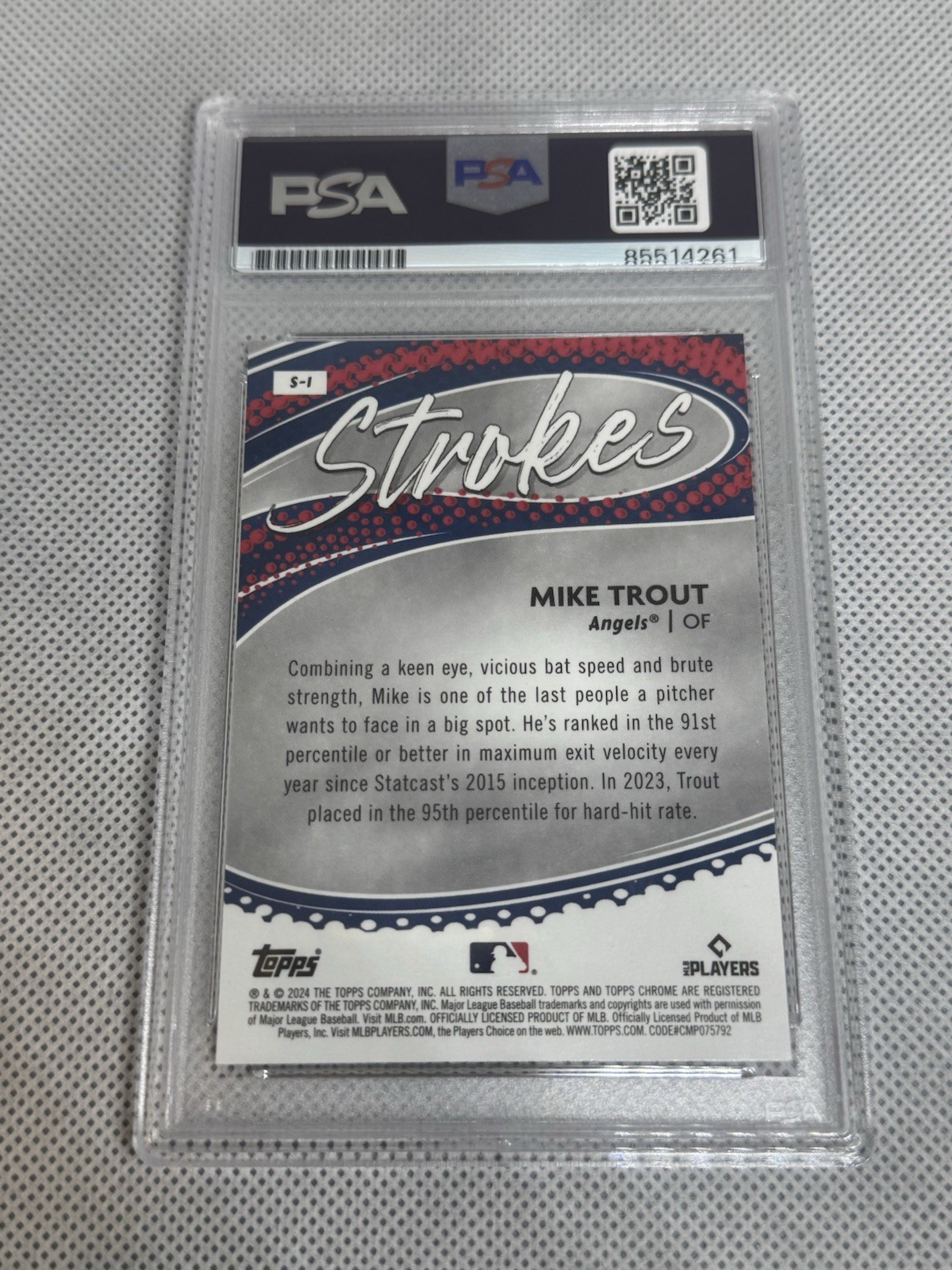MIKE TROUT SIGNED 2024 TOPPS CHROME REFRACTOR AUTO PSA DNA AUTHENTIC ANGELS MLB  view 2