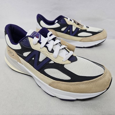 New Balance 990 V6 Sneakers Made In USA U990WB6 White Black Purple Men Size 10