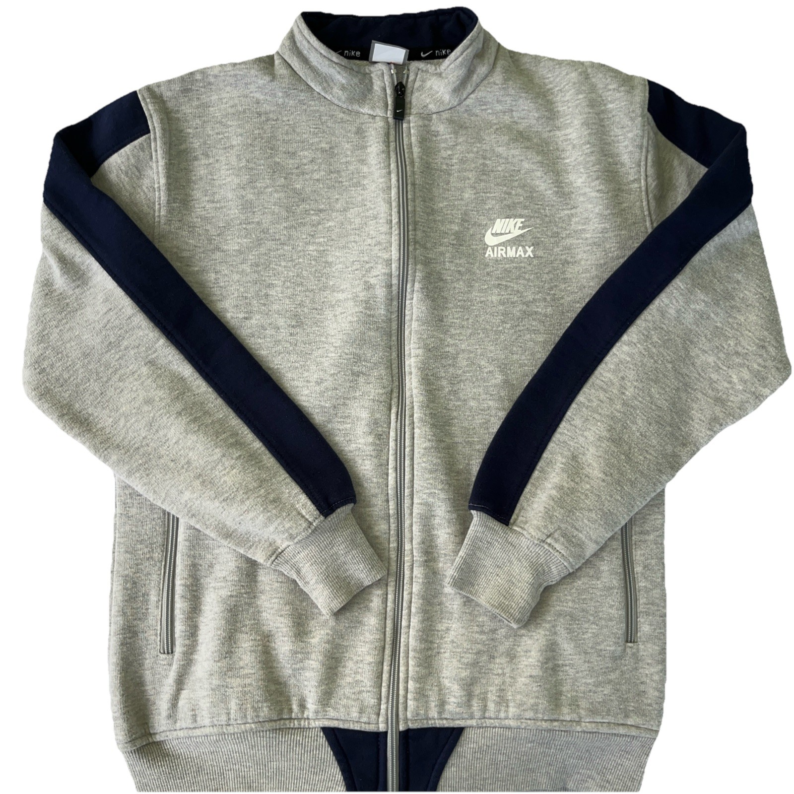 SACAI X NIKE Giacca felpa Nike Airmax full zip grigia con blu navy uomo taglia L