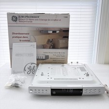 GE SpaceMaker CD Player AM/FM Weather Radio Alarm White 7-5350 MUST READ