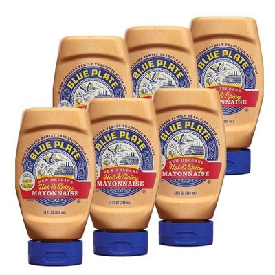 *. Blue Plate Mayonnaise Hot & Spicy  ️ Sauce, 12 Fl Oz (Pack of 6) .*
