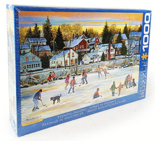 Eurographics Evening Skating Puzzle 1000 Pieces Patricia Bourque 19x27 BNIB