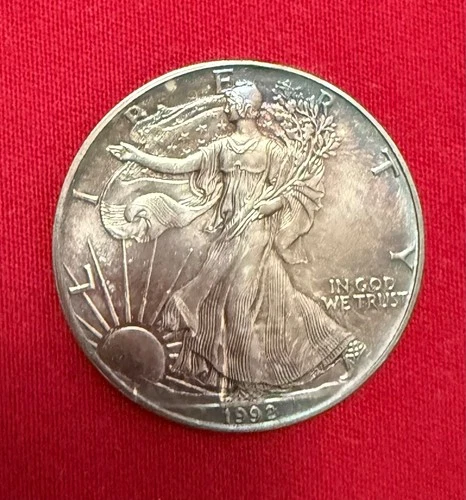 1992 uncirculated silver dollar toned NR