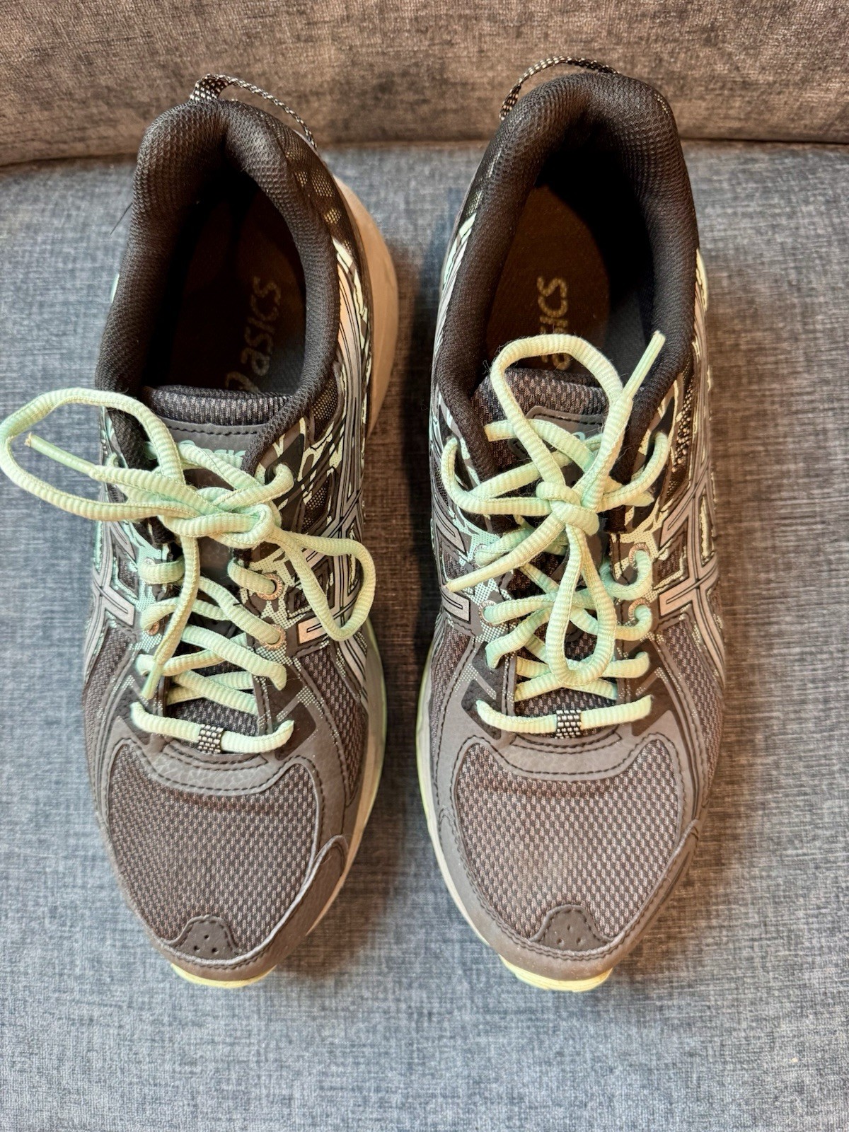 ASICS Women's Gel-Venture 6 Trail Running Shoes Gray/mint Size 11 Wide T7G7Q image 2