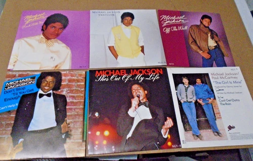 MICHAEL JACKSON 9 SINGLES PACK PICTURE SLEEVES RED VINYL 45 RPM - 18 songs