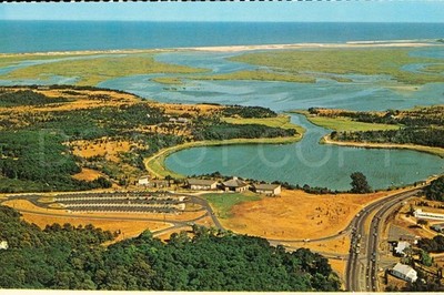 Eastham Vintage Postkarte Cape Cod Salzteich Besucherzentrum USA