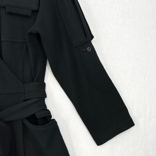 DIANE VON FURSTENBERG Wool Knit Wrap Dress Womens 6 Black Safari Cargo Utility - Picture 9 of 18