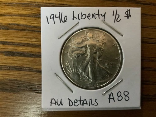 1946 Walking Liberty Half Dollar high grade AU details A88