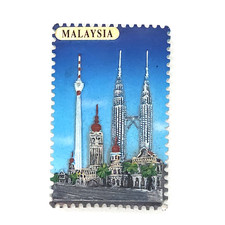 vtg Malaysia Kuala Lumpur Petronas Towers Travel Souvenir 3D Resin Fridge Magnet