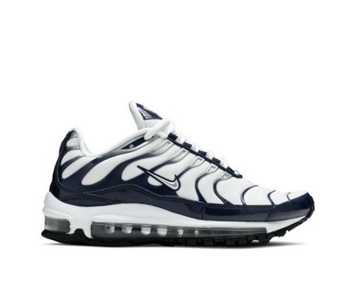 Nike Air Max 97 Plus  Silver Shark   AH8144-100 Size 4.5 Yankees White Navy